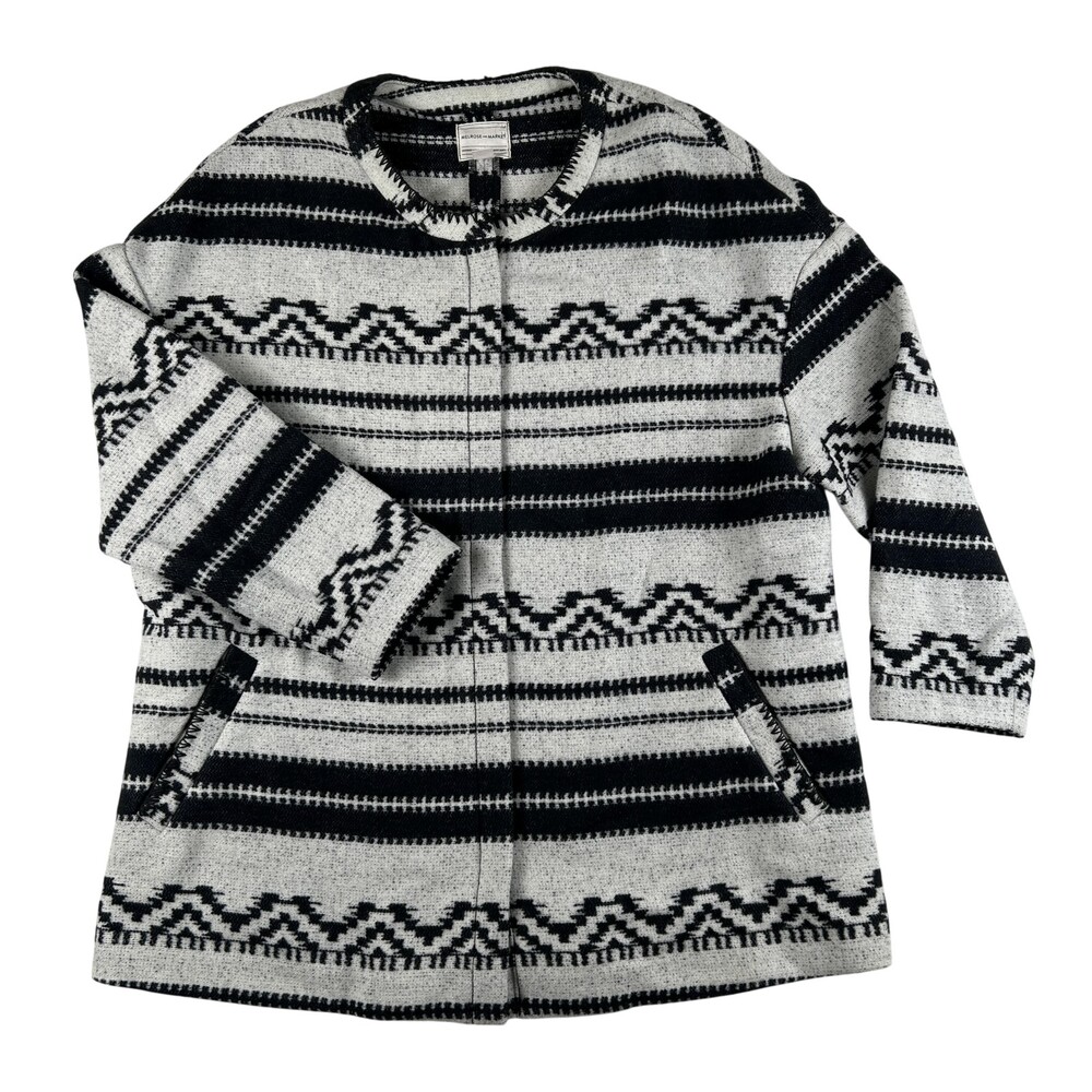 Melrose And Market Coatigan Womens Small Boho Knit Full Zip Pockets Southwestern